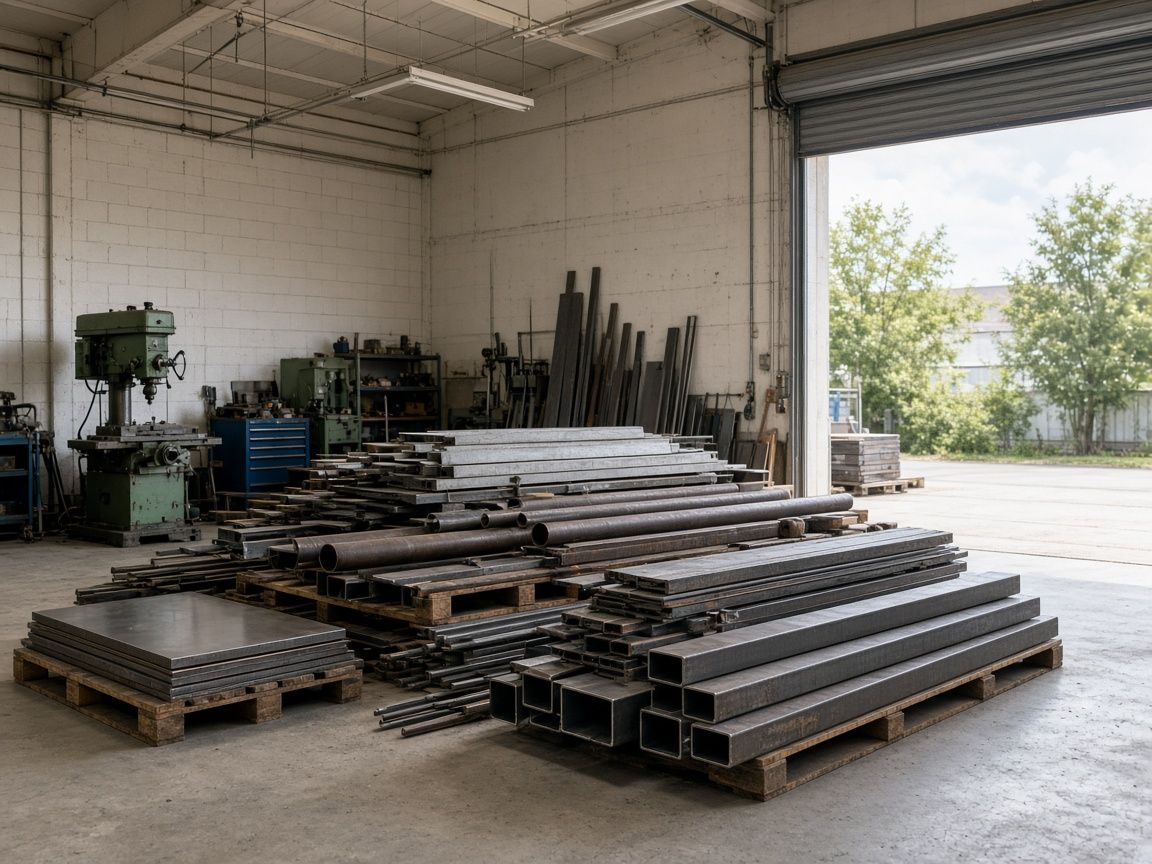 Melbourne workshop with stacked scrap metal ready for a factory and workshop cleanout