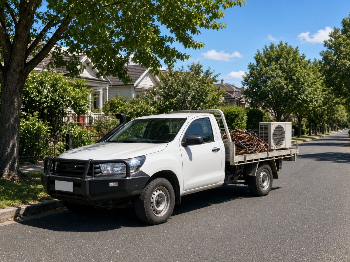 Ute parked on a Melbourne suburban street ready for a scrap metal removal